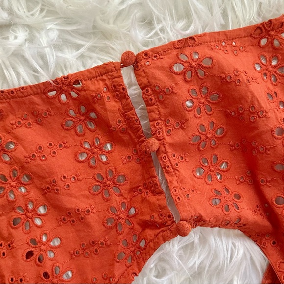 FREE PEOPLE L Mockingbird Maxi Dress in Rooibos Tea • Rust Orange Floral Eyelet - Picture 6 of 13